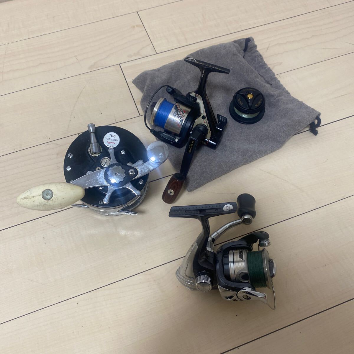 リール　本体　SHIMANO SLS TM 4000, OLYMPIC DOHZUKI-DX,DAIWA SEIKO INC. 等　大量　計12点 まとめて　まとめ　現状品　ジャンク③