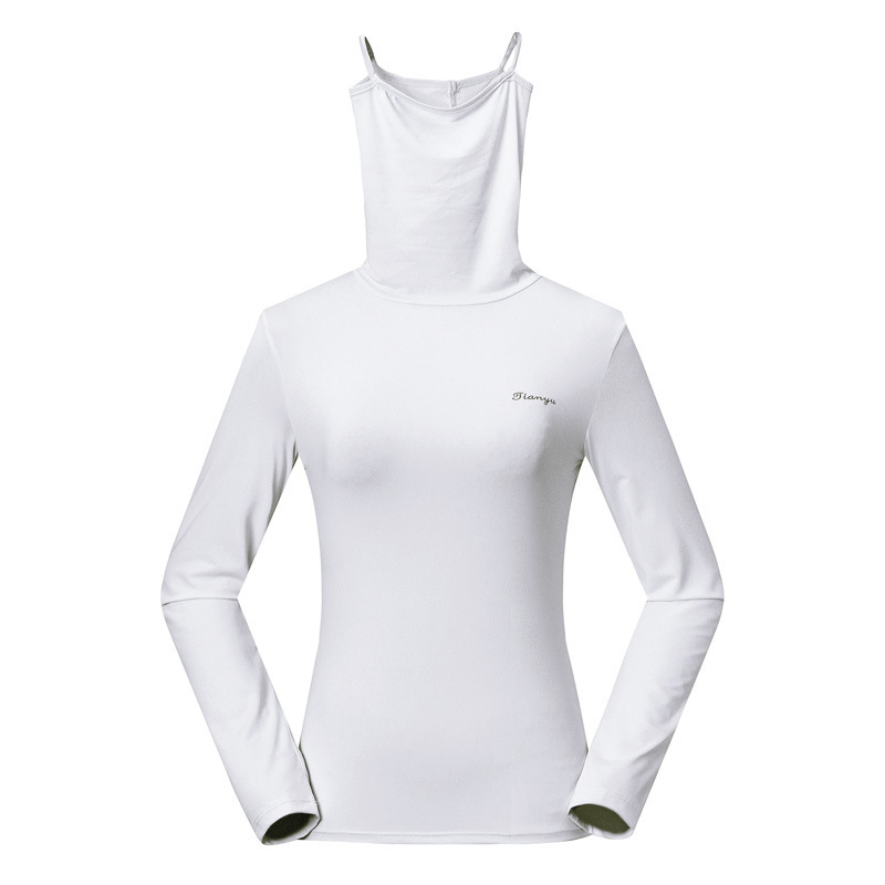UV cut с высоким воротником внутренний рубашка белый белый женский .... материалы с высоким воротником длинный рукав Golf одежда теннис 