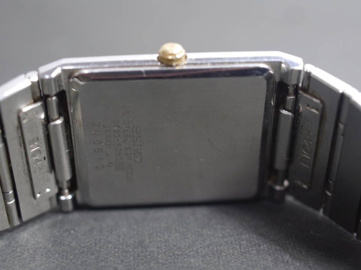 セイコー SEIKO クォーツ 2針 純正ベルト 6530-5060 男性用 メンズ 腕時計 x764 稼働品_画像7