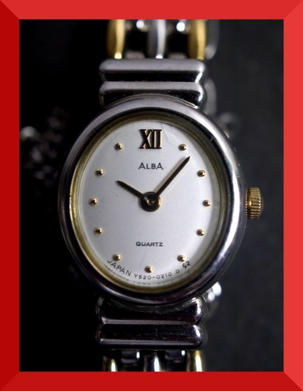 美品 セイコー SEIKO アルバ ALBA クォーツ 2針 Y520-5070 女性用 レディース 腕時計 x705 稼働品_画像1