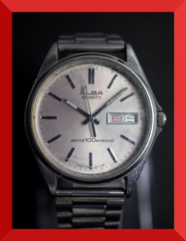 セイコー SEIKO アルバ ALBA クォーツ 3針 デイデイト Y113-8100 男性用 メンズ 腕時計 x751 稼働品_画像1