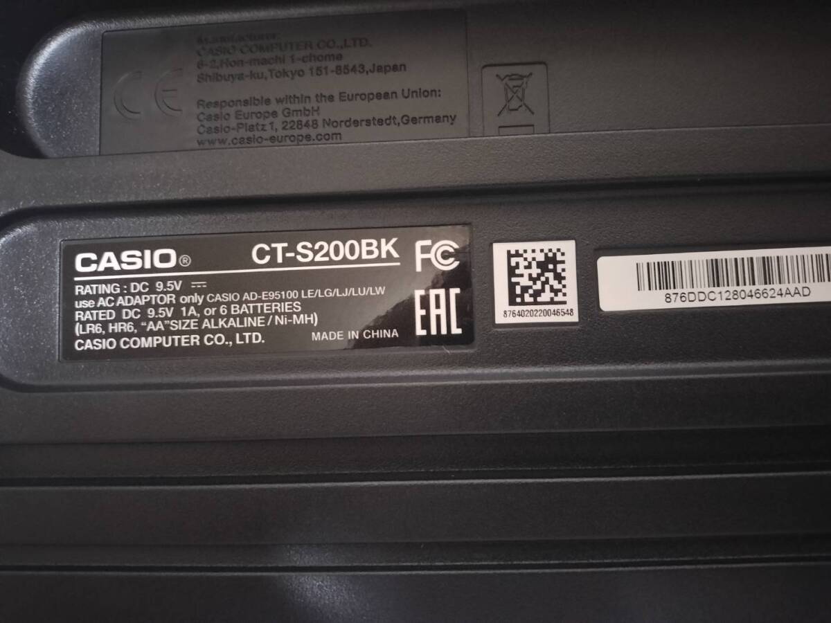 【美品】カシオ 電子ピアノ 電子キーボード CT-S200 カシオトーン CASIO Casiotone CT-S200BK 61鍵盤 2022年製_画像6
