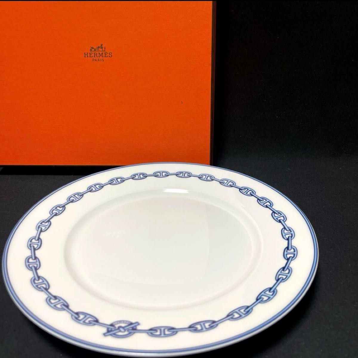 HERMES エルメス シェーヌダンクル 大皿 共箱付 プレート 鎖 HERMES エルメス シェーヌダンクル 大皿 共箱付 プレート 鎖