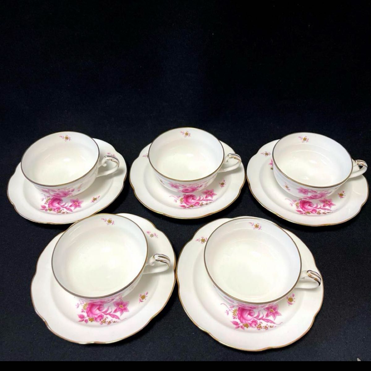 Noritake ノリタケ カップ&ソーサー 5客セット 花柄 ティー Noritake ノリタケ カップ&ソーサー 5客セット 花柄 ティー