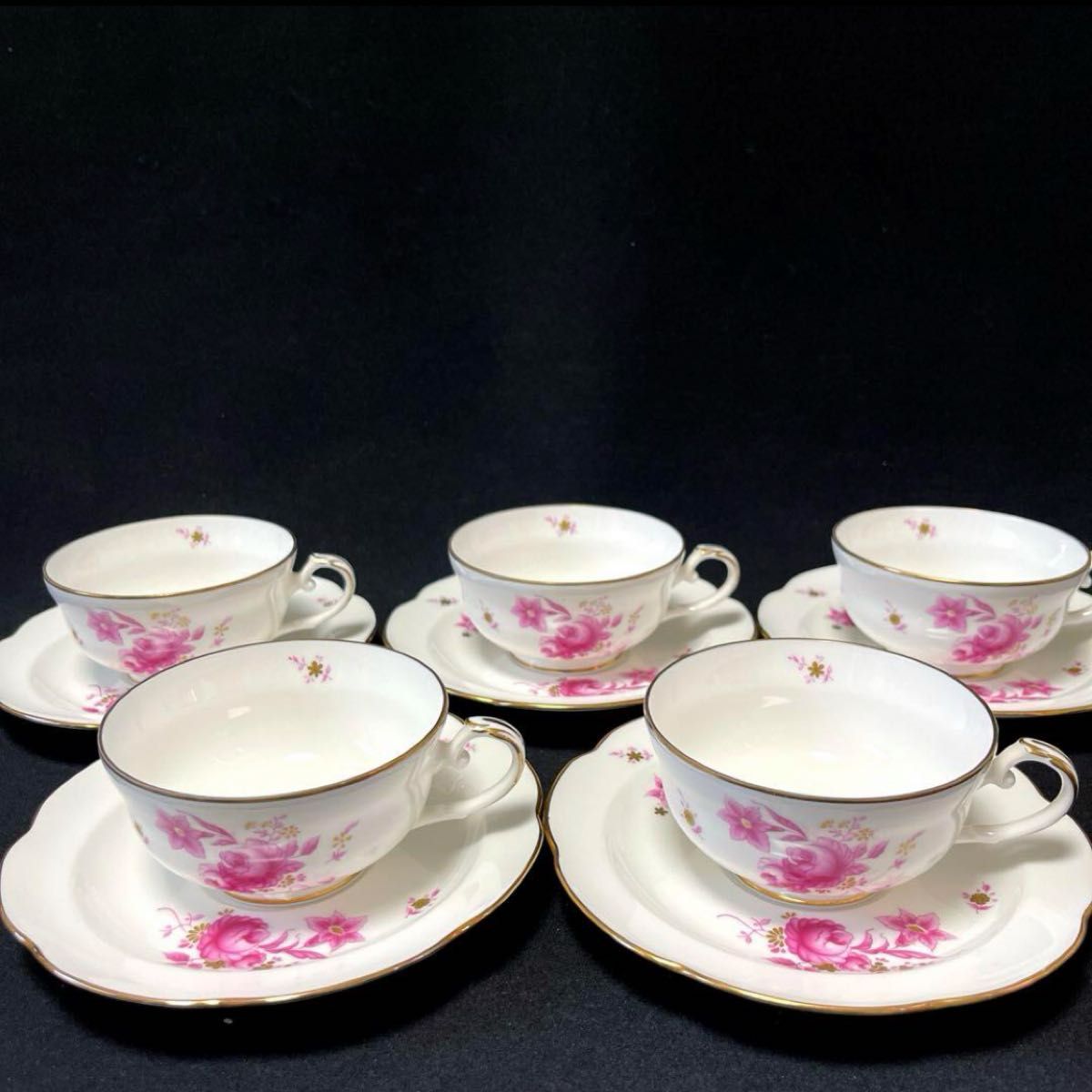 Noritake ノリタケ カップ&ソーサー 5客セット 花柄 ティー Noritake ノリタケ カップ&ソーサー 5客セット 花柄 ティー