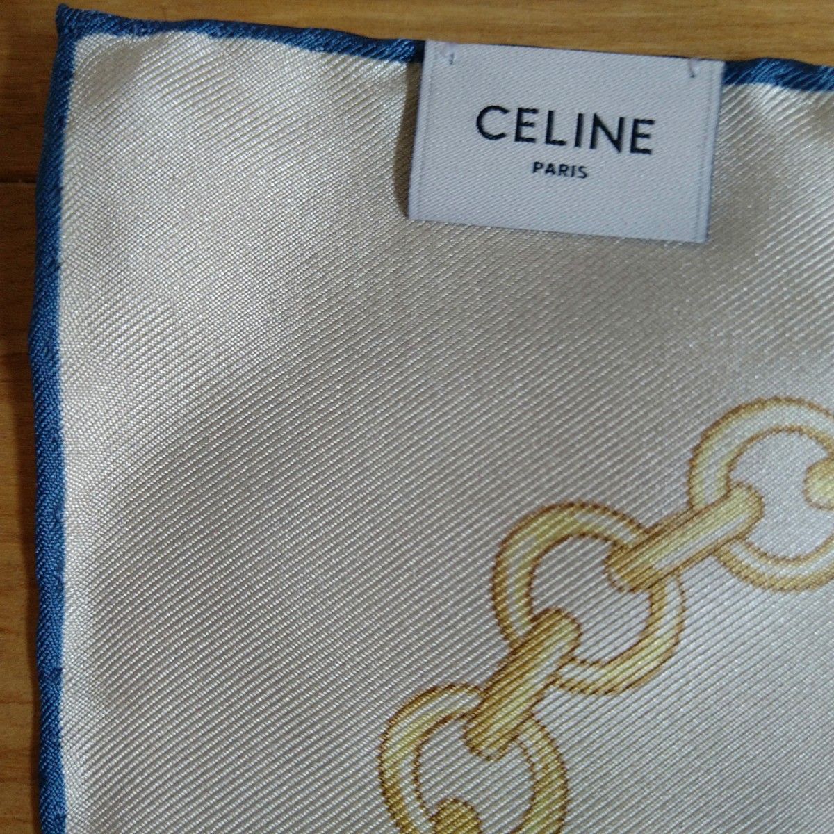 未使用【CELINE】 ヘリテージ　スカーフ　シルクツイル　デニム