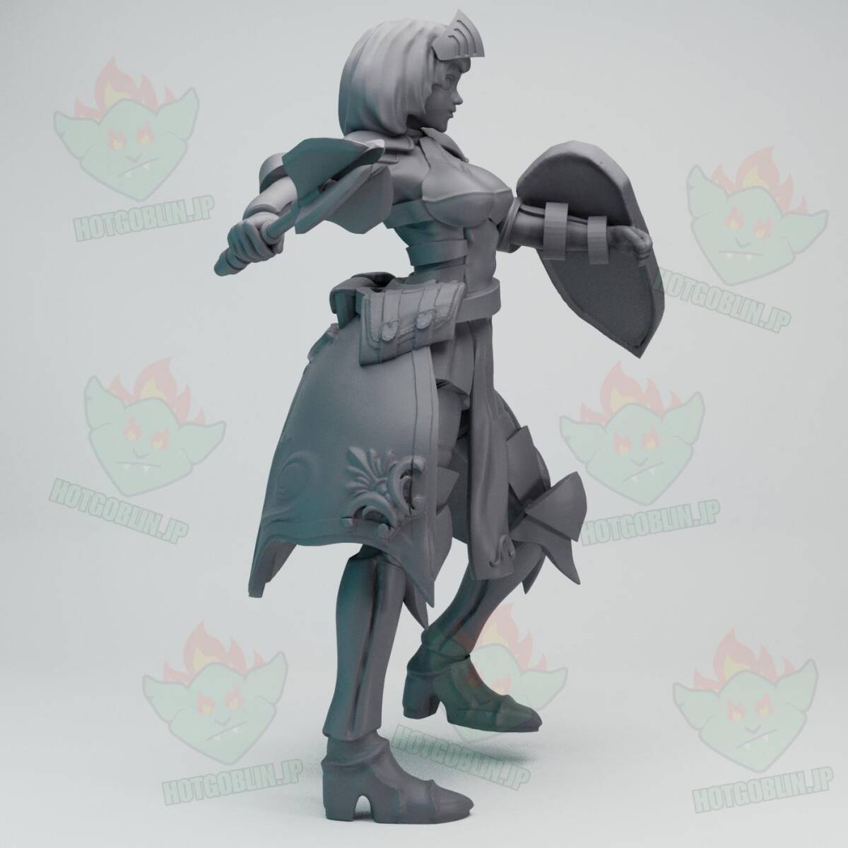 女性騎士（Female Knight）D&D・TRPG用 3Dプリント ミニチュア 未塗装_画像4