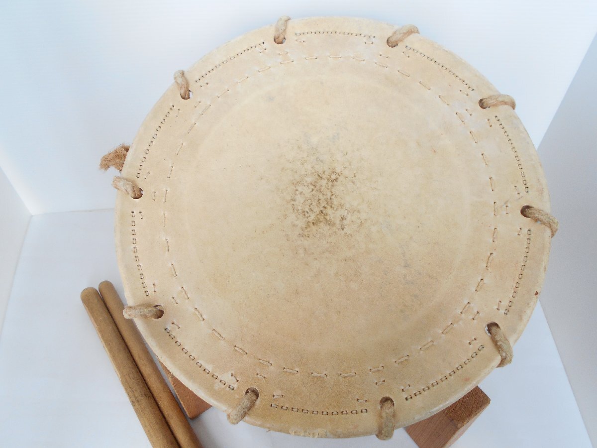 * Japanese drum . futoshi hand drum tighten futoshi hand drum diameter approximately 35.5cm flat futoshi hand drum traditional Japanese musical instrument percussion instruments tradition musical instruments futoshi hand drum chopsticks attaching pcs attaching 