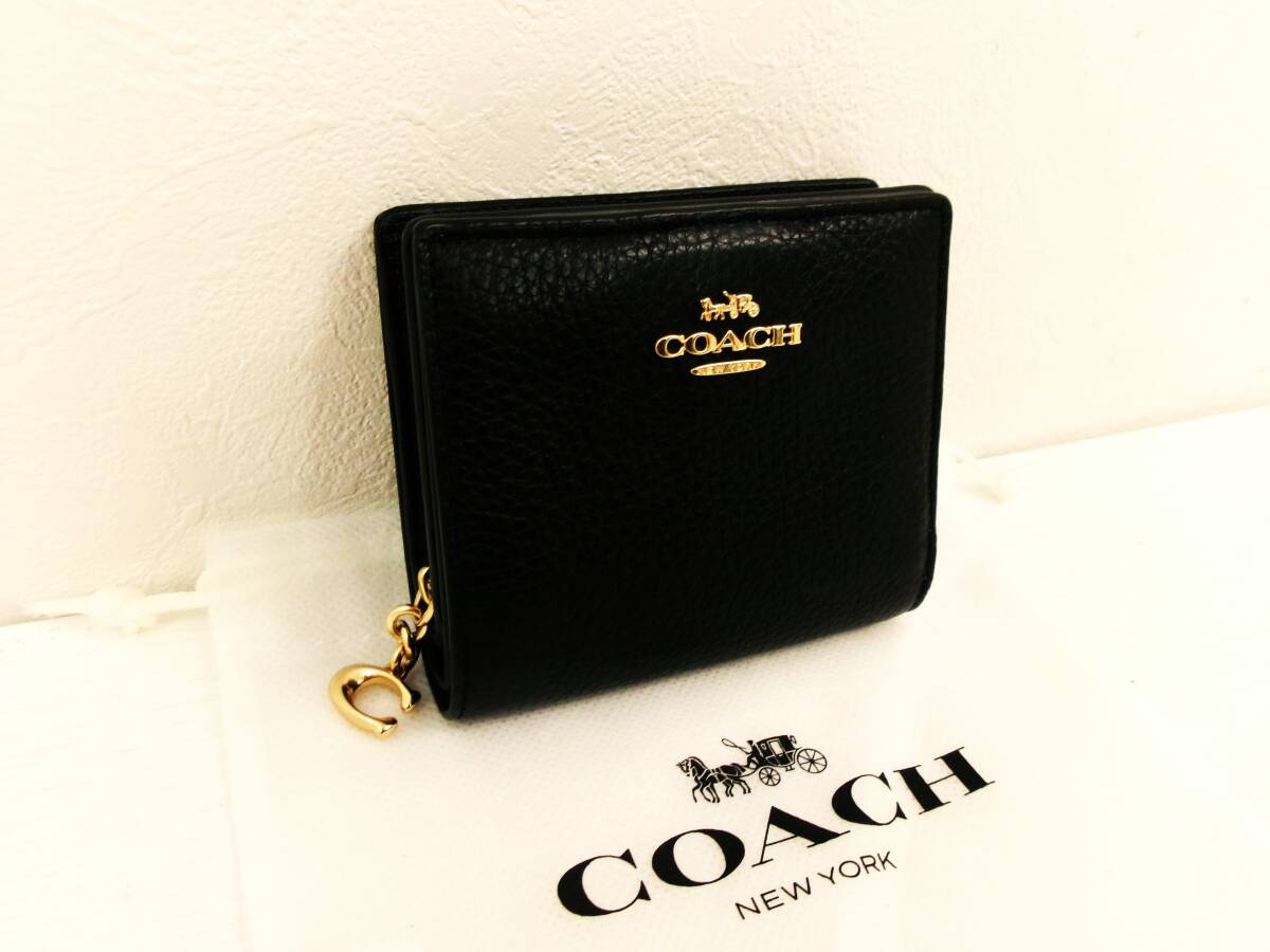 本物税込コーチ Cチャーム 2つ折り財布【COACH】_画像1