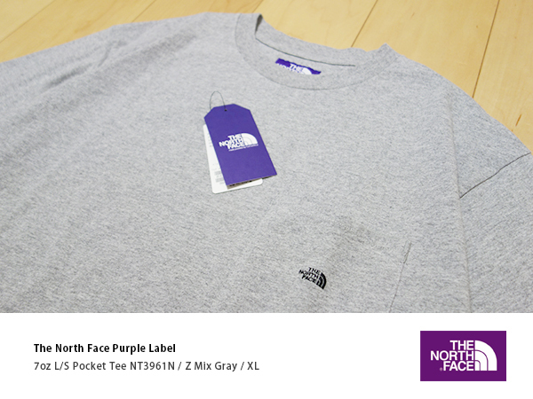 ◆ 美中古 XL THE NORTH FACE PURPLE LABEL 7oz L/S Pocket Tee GRAY NT3961N ◆ ノースフェイス パープル レーベル ロン T シャツ 長袖 灰_画像1