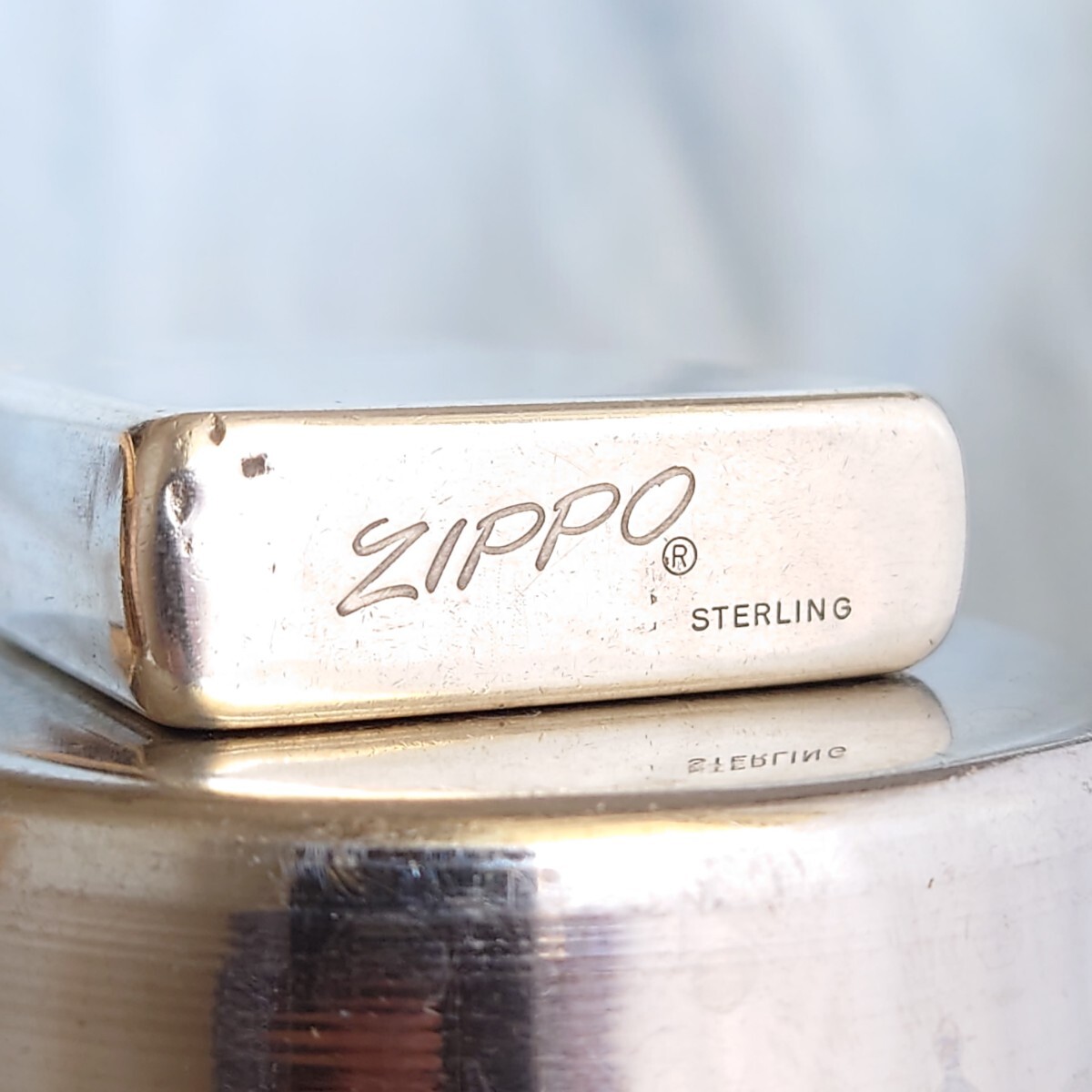 1111円～ ZIPPO STIRLING 超希少 スターリング シルバー イタリック 1980年代中頃～1990年製 ジッポー オイルライター USAの画像1