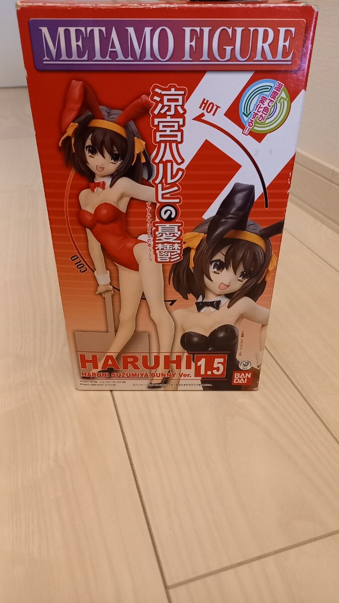 ☆ レア 涼宮ハルヒの憂鬱 フィギュアMETAMO FIGURE 1.5 黒赤バニー 温度変化 BANDAI HARUHI ISM メタモカラー 温感 彩色カラー!! 超美品★_画像1