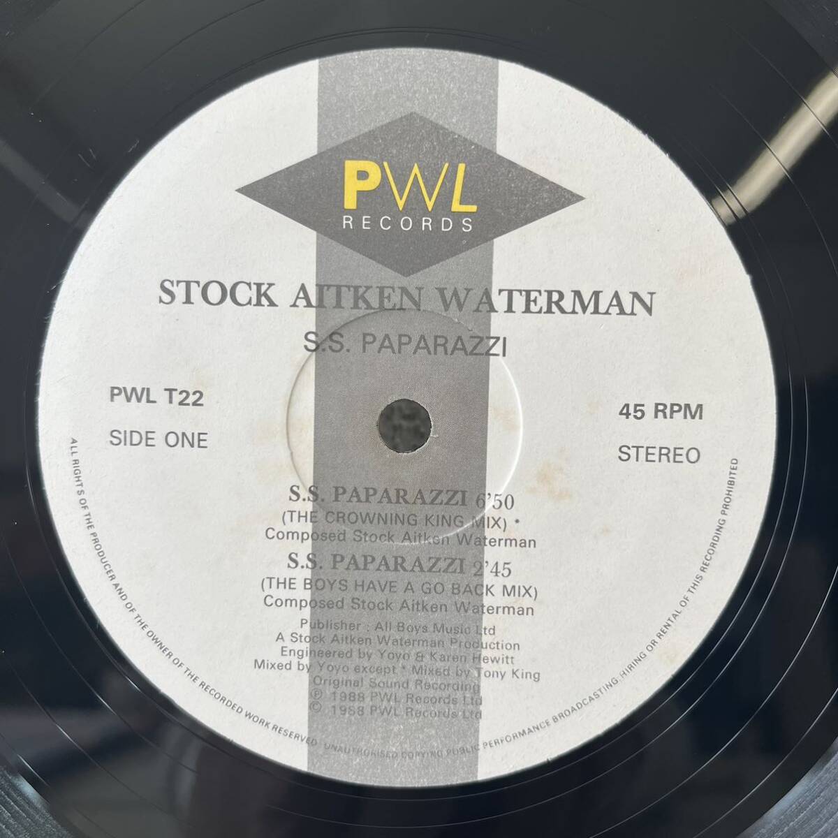 12 レコード / Stock, Aitken Waterman / PWLT-22 _画像3