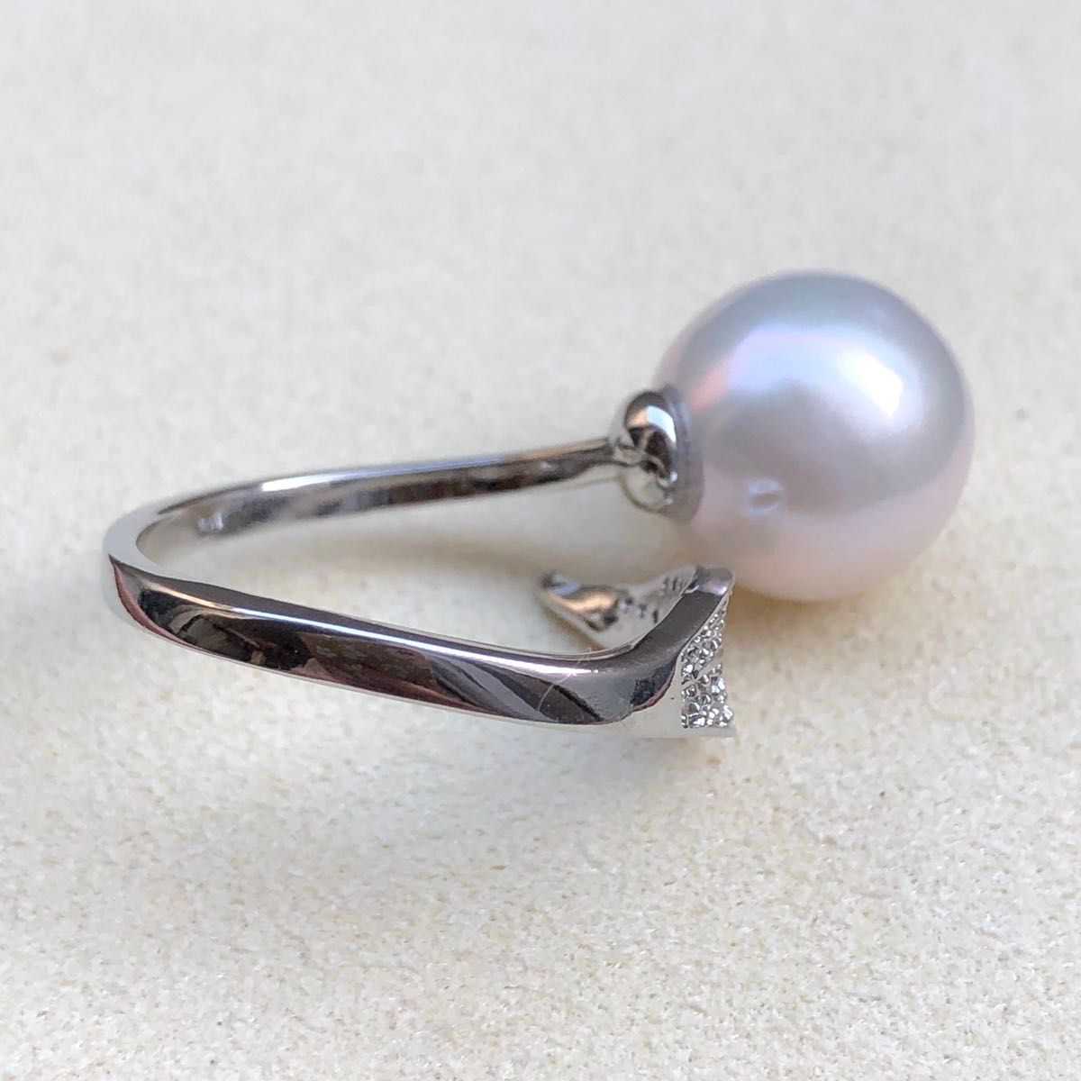 本真珠エジソンパールリング　ホワイト系クリーム　天然淡水真珠　指輪