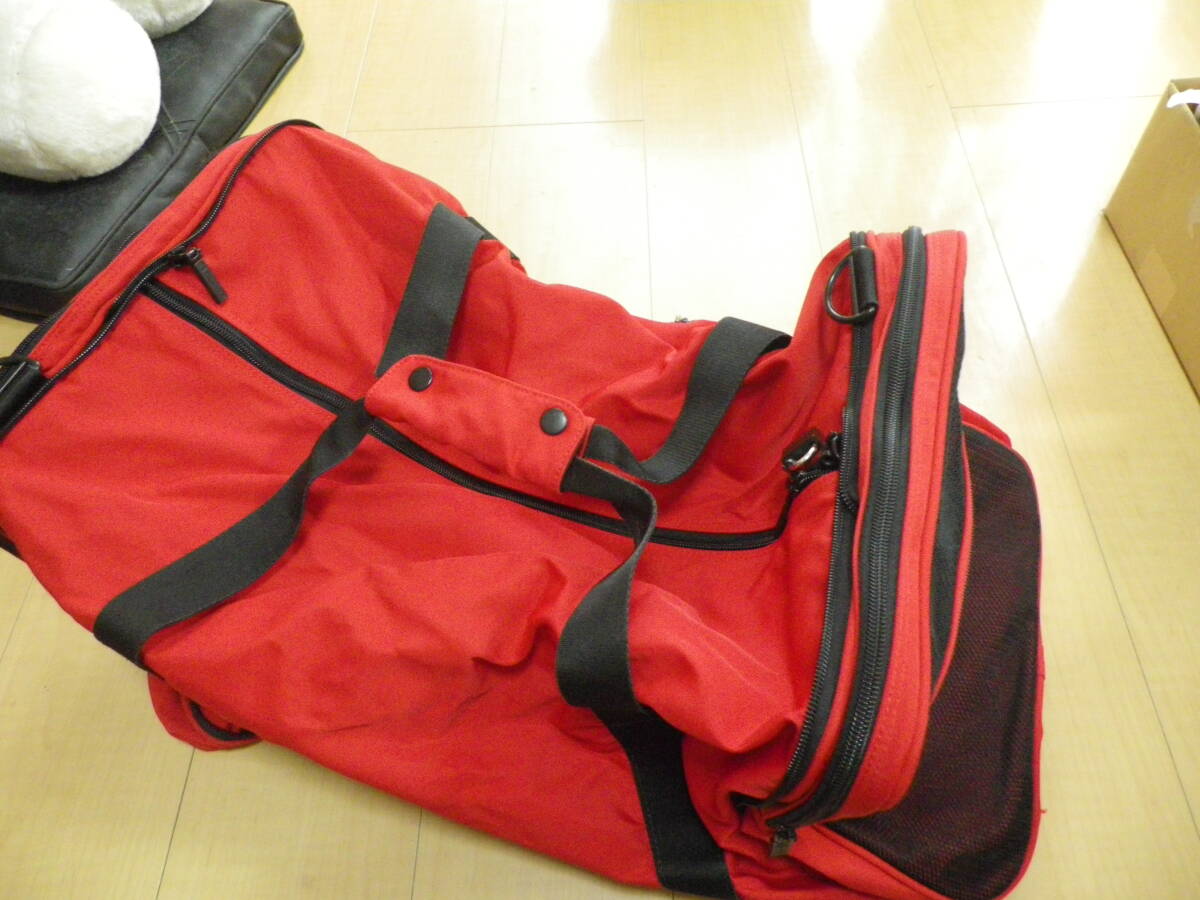 < free shipping > Harley Davidson with logo high capacity folding Boston bag ( red ) Harley helmet inserting 