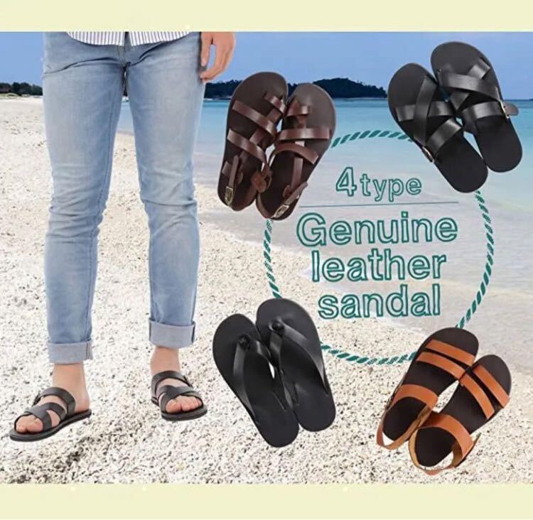 【即購入可】サンダル　スリッパ　夏　海　リゾート　靴　カジュアル　レザー　服装_画像3
