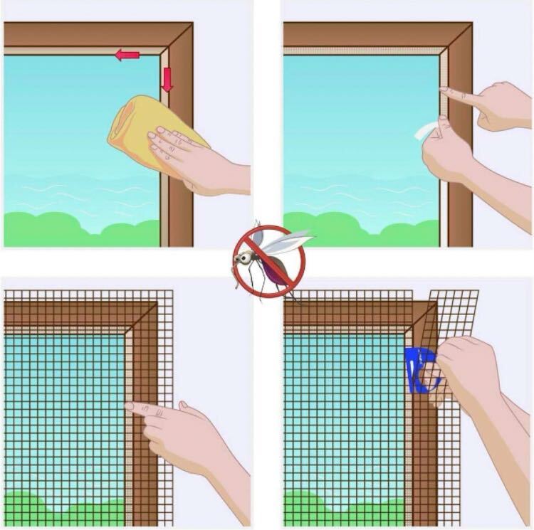 [ immediately buy possible ] mosquito net screen insect mesh self bonding tape attaching window net 
