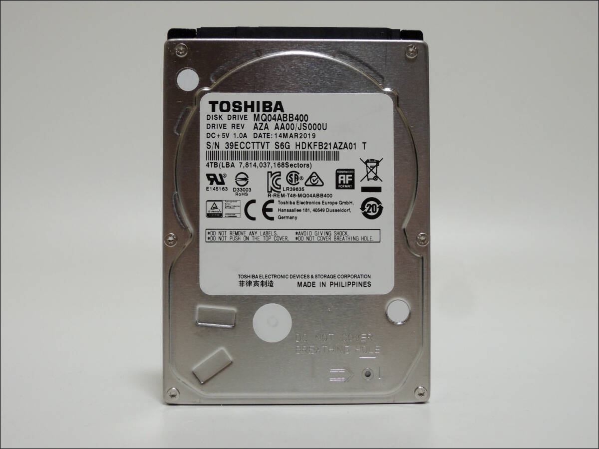 TOSHIBA 2.5インチHDD MQ04ABB400 4TB SATA #12257_画像1