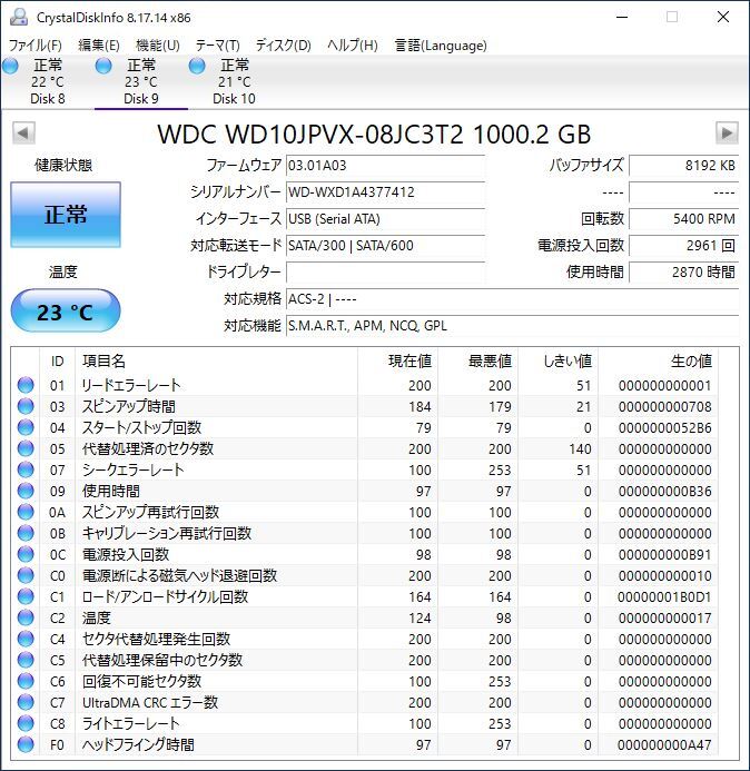WD 2.5インチHDD WD10JPVX 1TB SATA 10個セット #12248_画像9