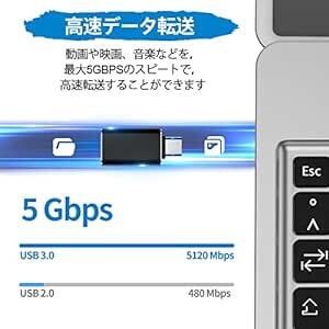 USB Type-C 変換アダプタ 4個セット タイプ C to USB 3.0 OTG対応 高速データ転送 Type C USB_画像3