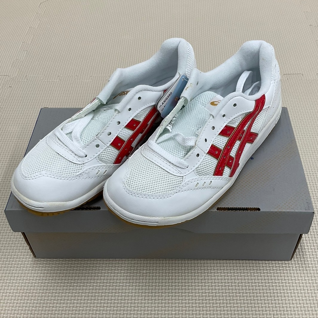 ( new goods ) * Asics *asics*24.0cm* sport shoes ID-Ⅲ* white / red * physical training pavilion shoes * sport shoes * indoor shoes * interior put on footwear *