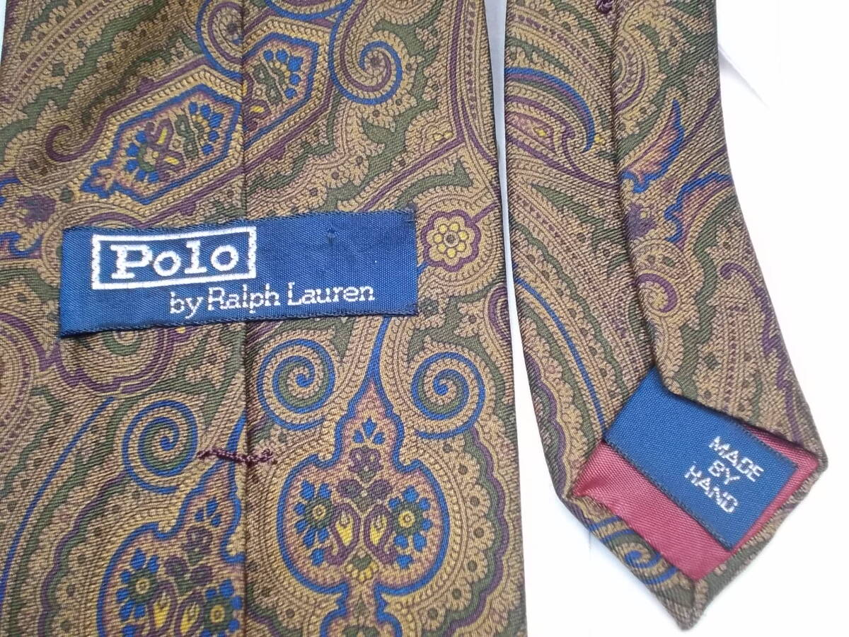 a161*Polo by Ralph Lauren necktie * Polo bai Ralph Lauren necktie silk USA made peiz Lee pattern 6E