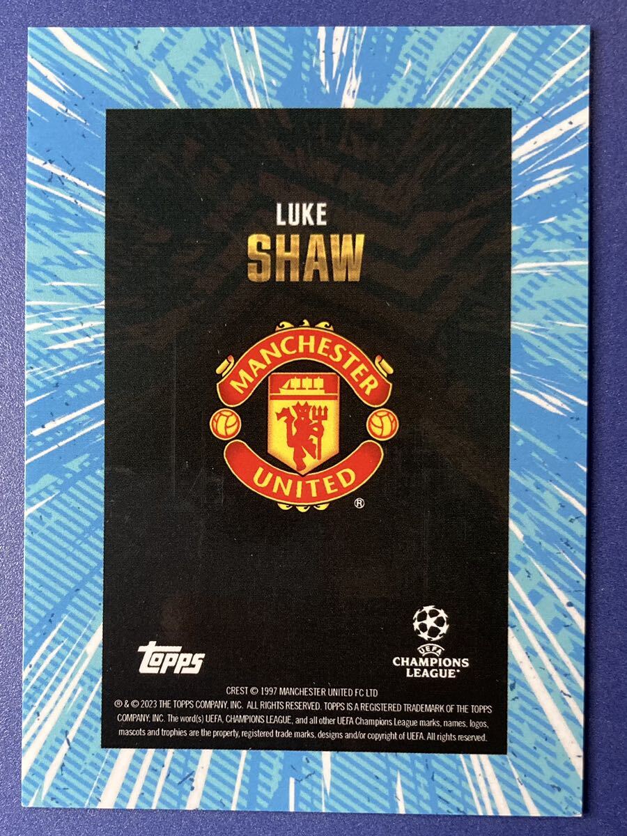 【49枚限定】2023-24 Topps Gold UEFA Club Competitions Luke Shaw Auto ルーク・ショー 直筆サイン マンチェスター・ユナイテッドの画像2