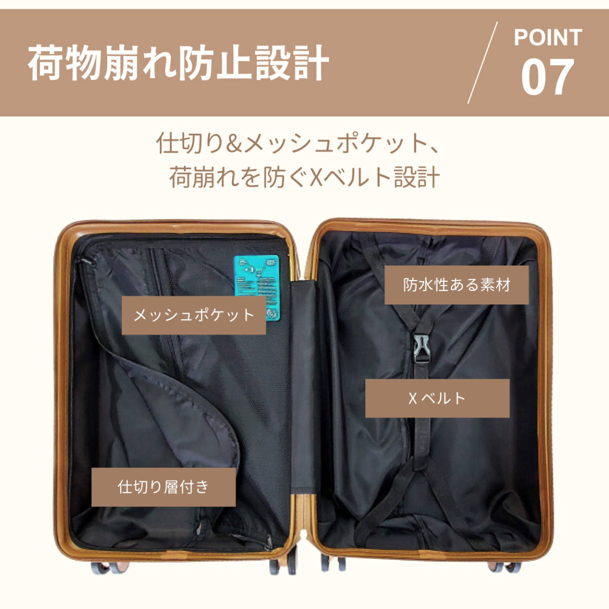 RIOU キャリーケース  スーツケース レディース Sサイズ 単品の画像7