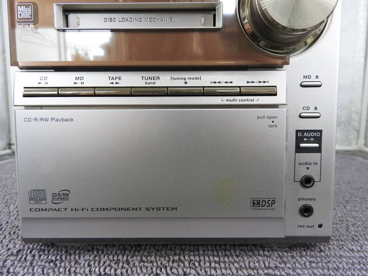 KENWOOD Kenwood * mini component RXD-SV3MD CD/MD/ cassette remote control attaching reproduction OK* junk [ control NNR1257]