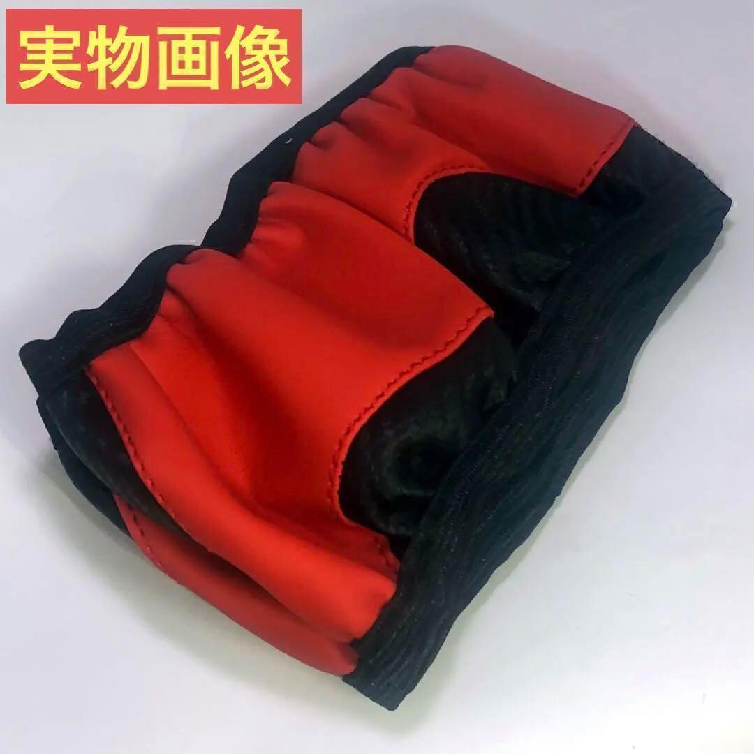 汎用ステアリングカバー ハンドルカバー　赤レザー調×カーボン調　37～38cm_画像2