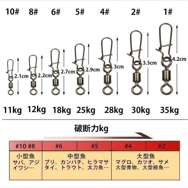 スナップスイベル 8# 2.2cm 0.15g 20個_画像4