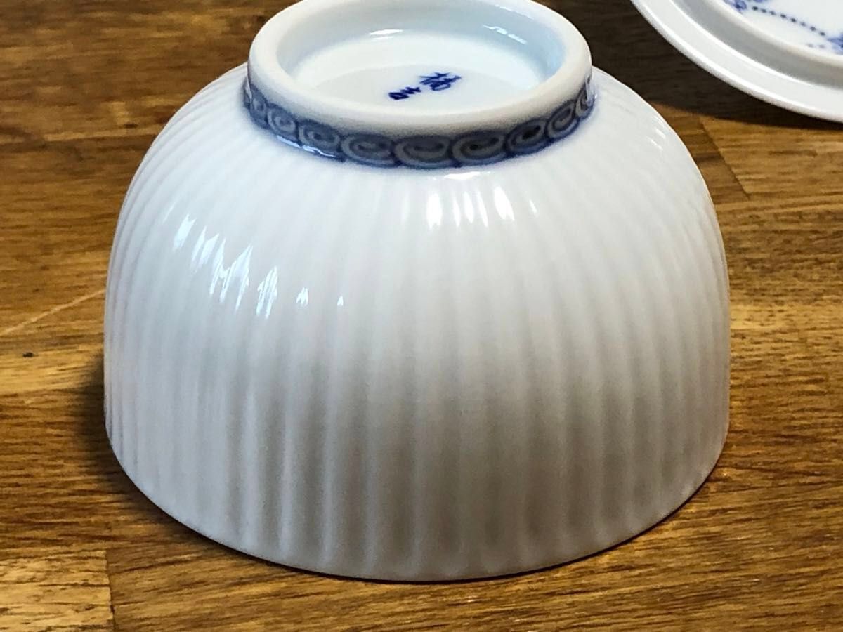 橘吉 青華瓔珞文 蓋付お茶呑茶碗5客セット桐箱入 500-0083 染付 茶器 180ml 有田焼 和食器来客用湯呑セット たち吉