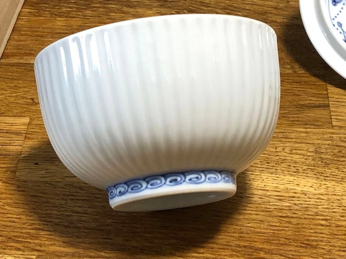 橘吉 青華瓔珞文 蓋付お茶呑茶碗5客セット桐箱入 500-0083 染付 茶器 180ml 有田焼 和食器来客用湯呑セット たち吉