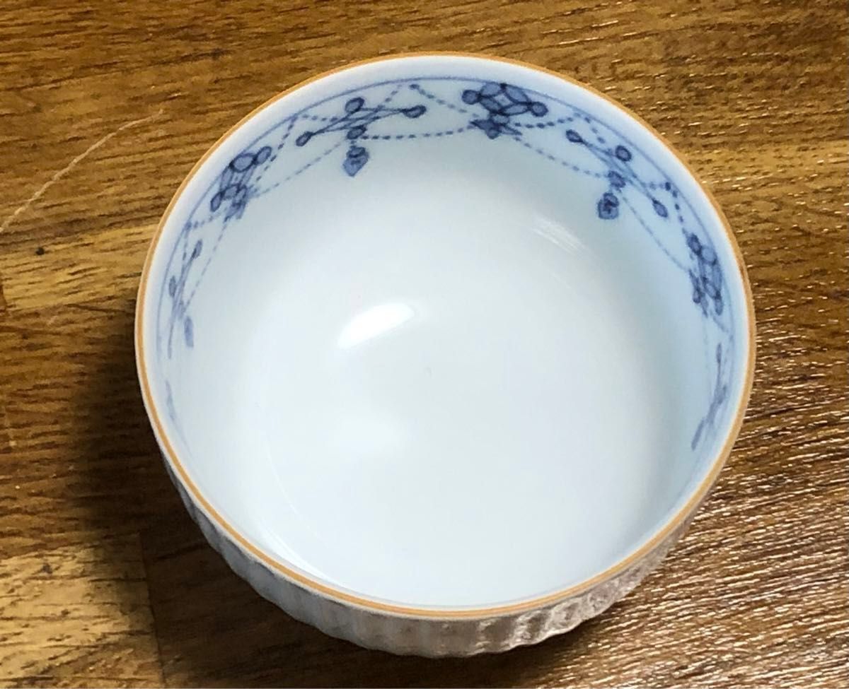 橘吉 青華瓔珞文 蓋付お茶呑茶碗5客セット桐箱入 500-0083 染付 茶器 180ml 有田焼 和食器来客用湯呑セット たち吉