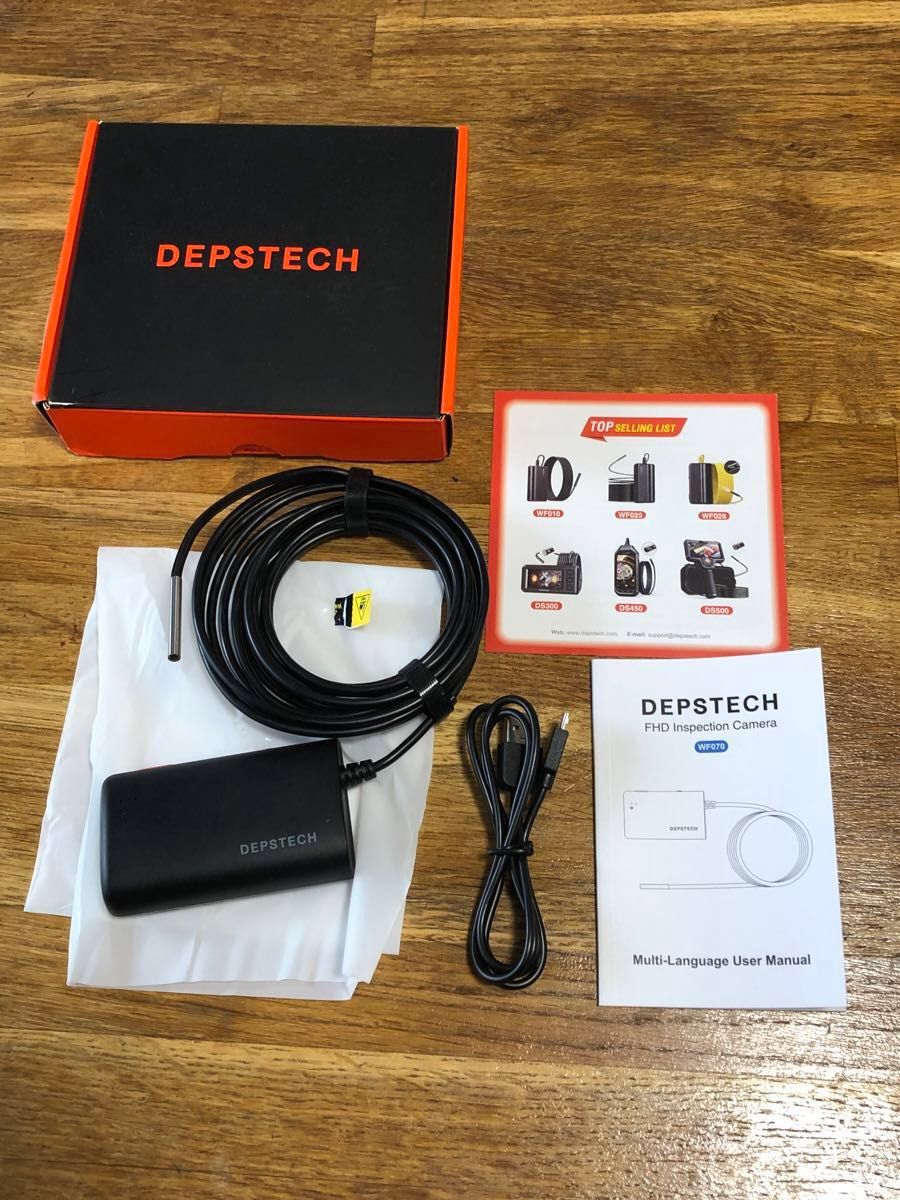 DEPSTECH ファイバースコープ 3.9mm極細内視鏡カメラ 1080P HD ワイヤレスWiFi接続IP67防水 WF070