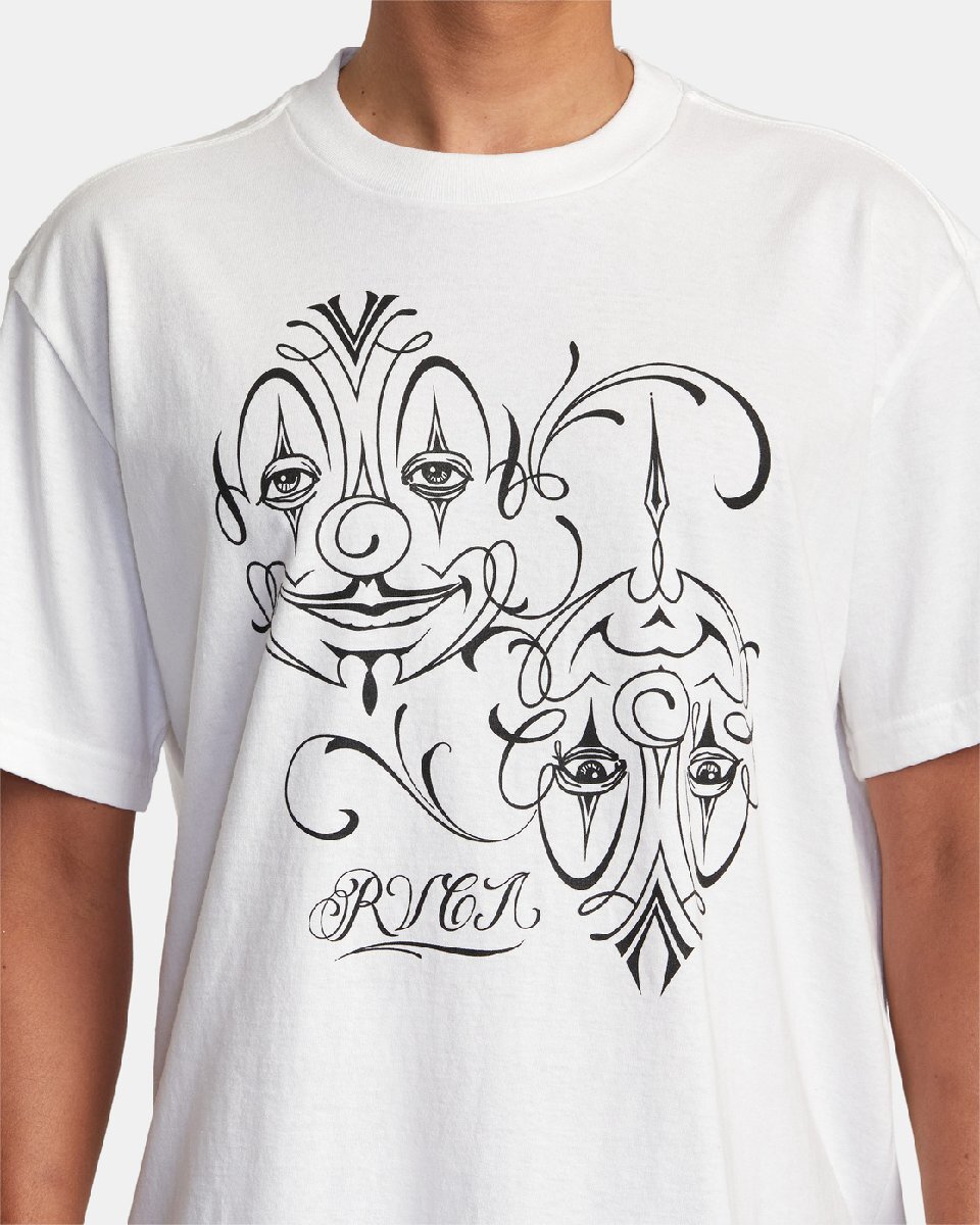 MISTER CARTOON X RVCA BALANCE CLOWNS TEE WHITE M ミスターカートゥーン ルーカ バランス クラウン ピエロ Tシャツ ホワイト コラボ 白_※イメージ画像③