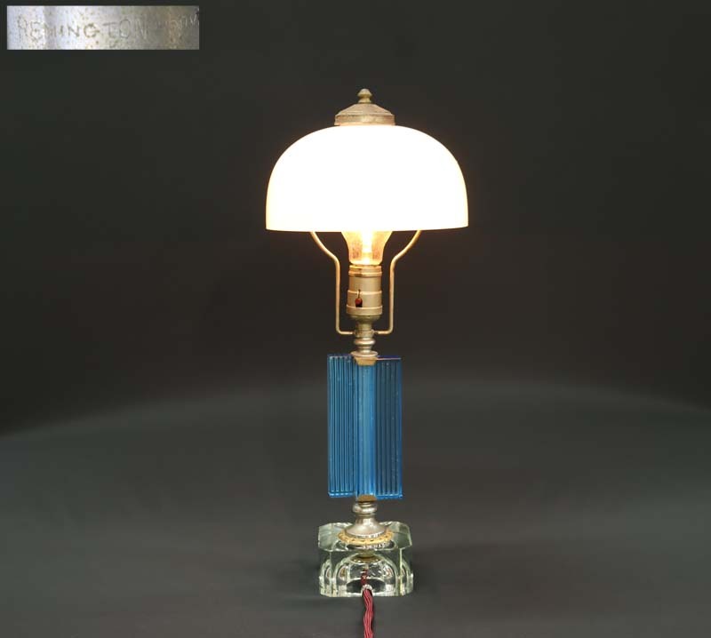  selling out # Remington glass electric stand Showa era height 49cm Asahi 10w Jet 110V lamp antique lighting electro- .