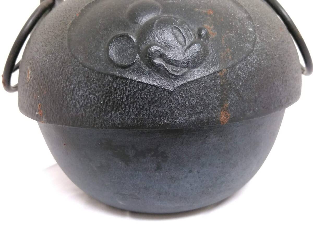 【USED品】Disney ディズニー ミッキーマウス&ミニーマウスデザイン 茶釜/茶道具/湯沸かし/茶の湯/約22×19×21cm/重量約2.7kg/8-ZHG24の画像4