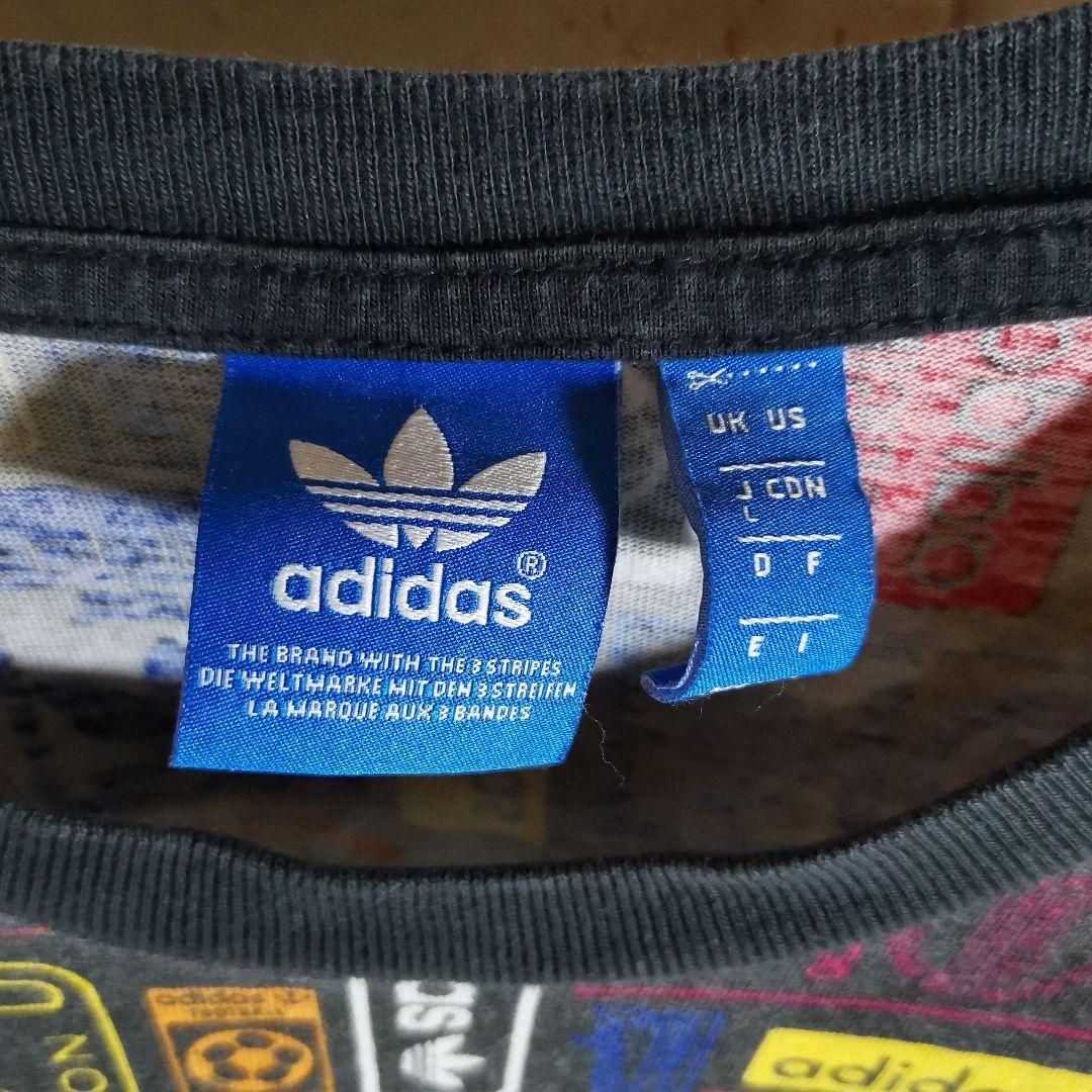 アディダス adidas Tシャツ 半袖 総柄 トレフォイル_画像5