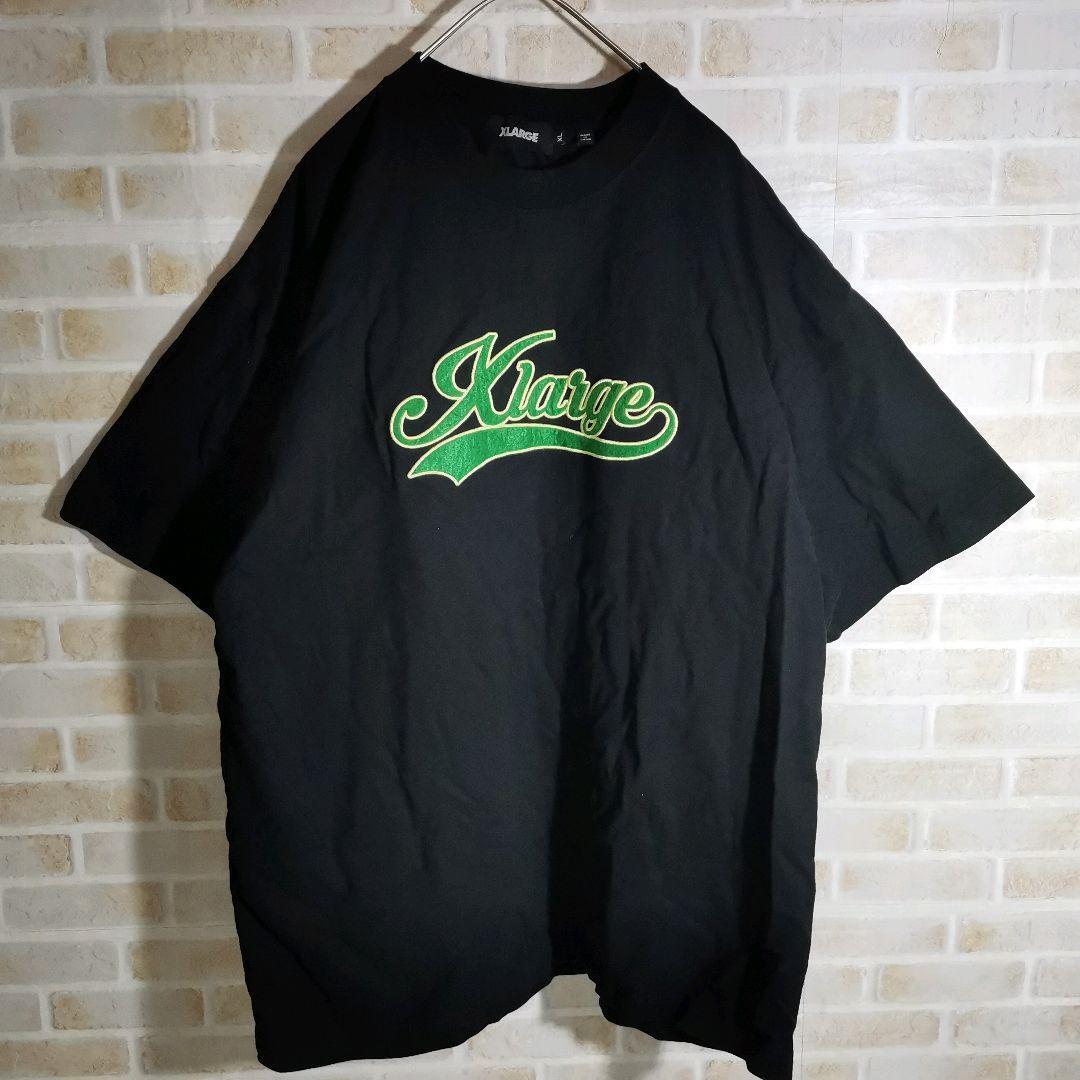 エクストララージ X-LARGE Tシャツ 半袖 黒 刺繍 ロゴ