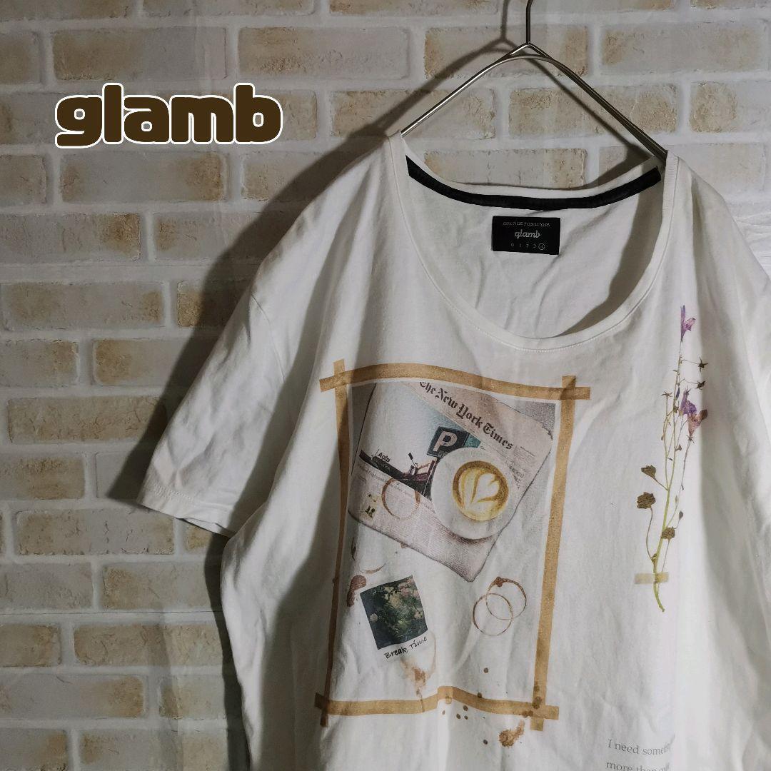 glamb グラム Tシャツ 半袖 白 写真 ピクチャー XL_画像1