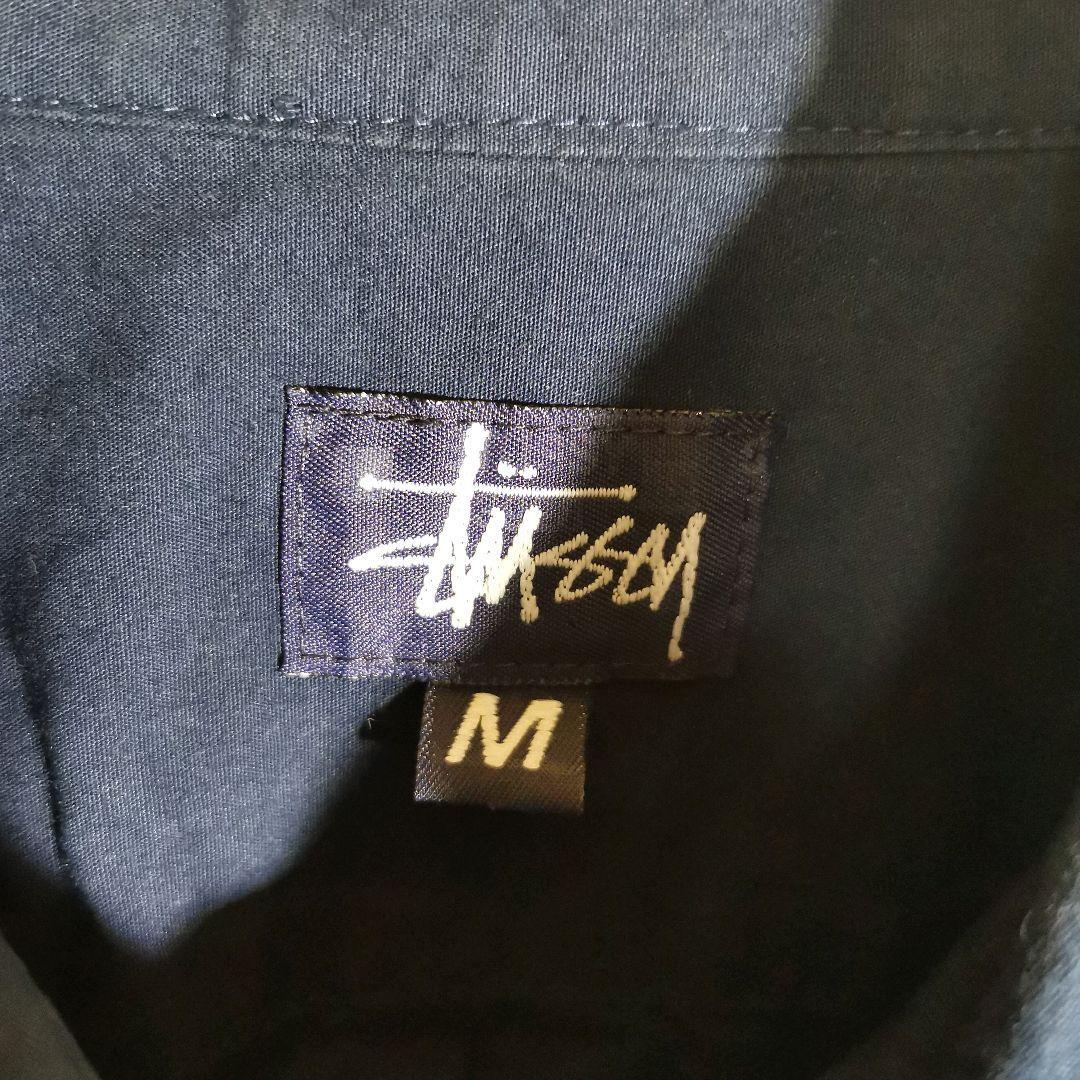 STUSSY ステューシー 90s シャツ 半袖 ネイビー USA製 無地_画像5