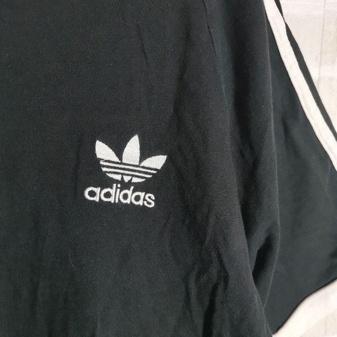 アディダス adidas Tシャツ 半袖 リンガー 黒 白 トレフォイル