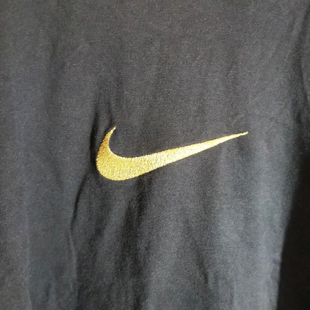 NIKE ナイキ Tシャツ 半袖 黒 金 センター ロゴ_画像4