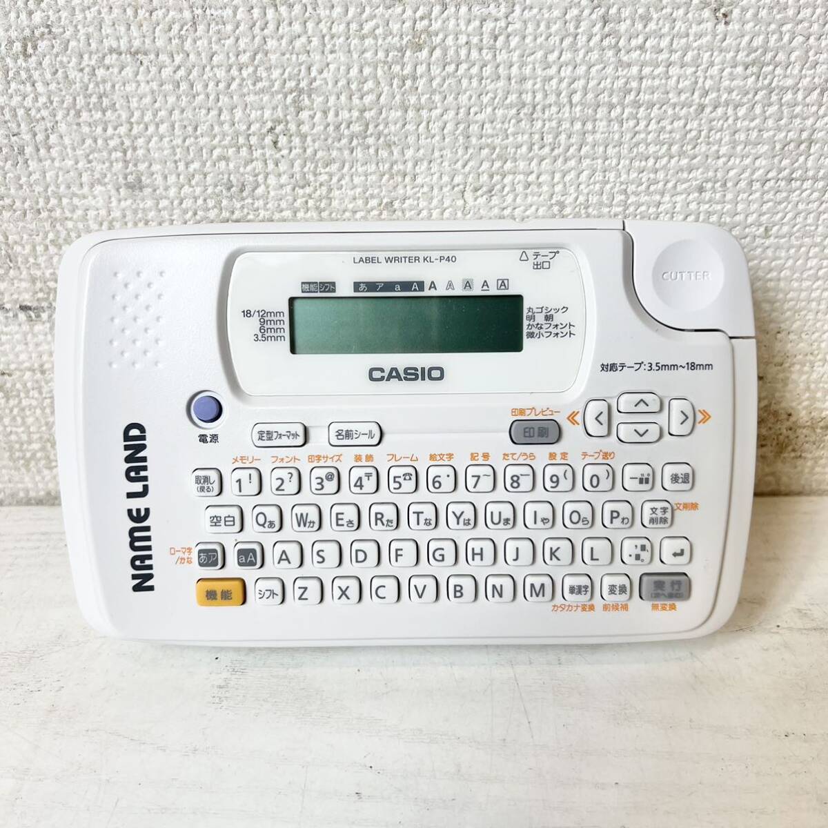 228＊中古品 CASIO ネームランド KL-P40 ホワイト ラベルライター NAME LAND コンパクトボディ 動作確認済み＊_画像2