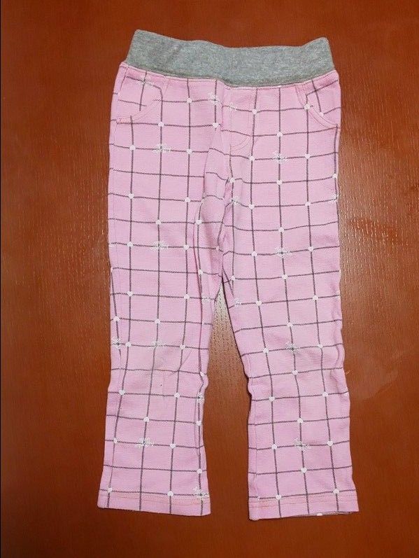 女の子ズボン ロングバンツ 長ズボン 110cmスキニーパンツ 柔らか素材 ズボン110 ピンク チェック柄 ハート柄 子供服