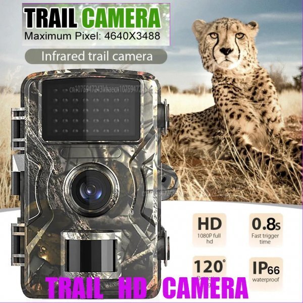 [ free shipping ] Trail camera infra-red rays night vision 16Mp 4K HD1080p,IP66, waterproof Home security camera, outdoors crime prevention hunting monitoring color display bc