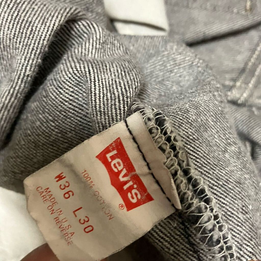 80s-90s Levis 501 USA製 デニムパンツ ブラック先染めW36 L30 リーバイス ビンテージ 黒 W34 _画像7