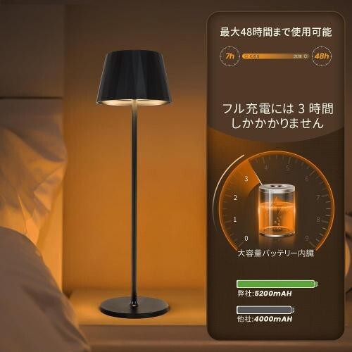 LED прикроватный лампа 5200mAh заряжающийся нет -ступенчатый style свет IP54 водонепроницаемый Night свет ( черный )