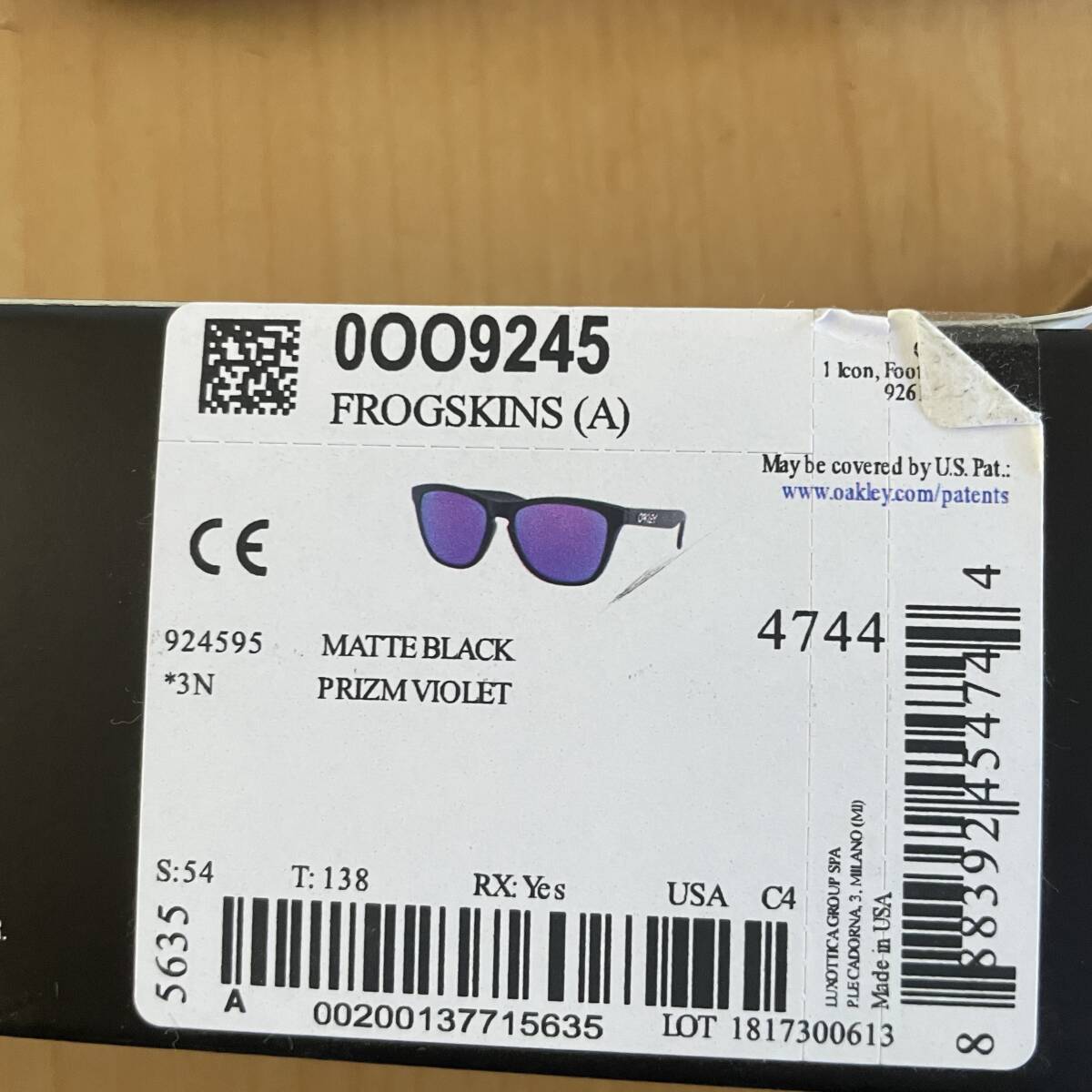 送料無料　国内正規品　 オークリー OAKLEY フロッグスキン 0OO9245 _画像2